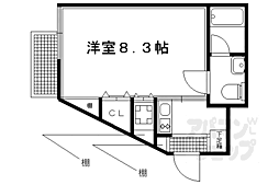 京阪本線 祇園四条駅 徒歩8分の賃貸マンション 5階1Kの間取り