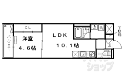 モノコモドウエスト 2階1LDKの間取り