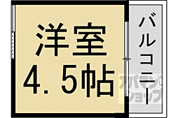 京福電気鉄道北野線 等持院・立命館大学衣笠キャンパス前駅 徒歩5分の賃貸アパート 1階ワンルームの間取り