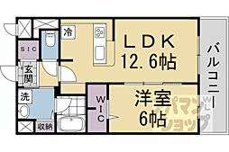 阪急京都本線 西京極駅 徒歩8分の賃貸マンション 1階1LDKの間取り
