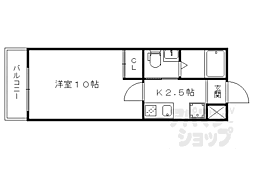 グランメゾン梅小路 1階1Kの間取り