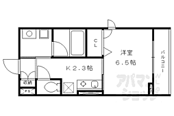 京阪本線 清水五条駅 徒歩9分の賃貸マンション 3階1Kの間取り