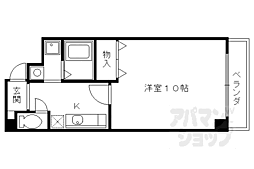 グリーンコート 4階1Kの間取り