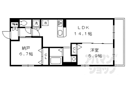 京都市営烏丸線 四条駅 徒歩7分の賃貸マンション 4階1SLDKの間取り