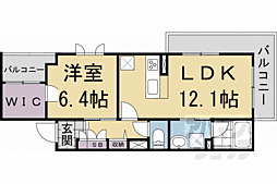 JR山陰本線 嵯峨嵐山駅 徒歩3分の賃貸マンション 3階1LDKの間取り
