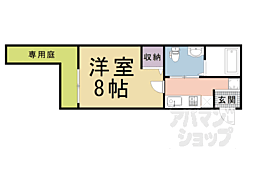 サントス堀川紫明 1階1Kの間取り