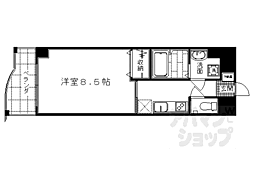 阪急京都本線 西京極駅 徒歩7分の賃貸マンション 2階1Kの間取り