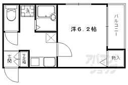 西陣パークハイツ 3階1Kの間取り
