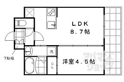 ベラジオ西陣聚楽II 4階1LDKの間取り