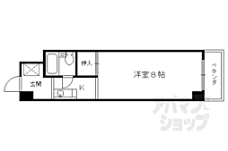 サンハイツ西 2階1Kの間取り