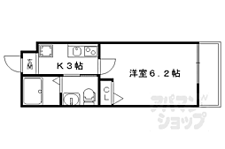 JR東海道・山陽本線 京都駅 徒歩10分の賃貸マンション 3階1Kの間取り