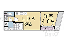 JR山陰本線 嵯峨嵐山駅 徒歩6分の賃貸マンション 3階1LDKの間取り