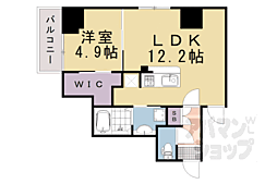 京都市営烏丸線 五条駅 徒歩8分の賃貸マンション 6階1LDKの間取り