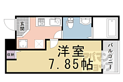 サントス堀川紫明 3階1Kの間取り