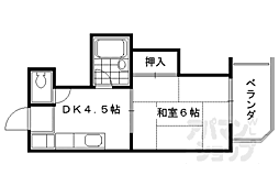 阪急京都本線 西京極駅 徒歩22分の賃貸マンション 6階1DKの間取り