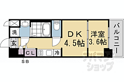 レシオス京都嵯峨野 1DKの間取図画像