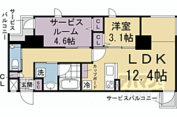 ＳＴＡＮＤＺ京都二条 3階1SLDKの間取り