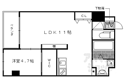 ラスパルマス京都円町 5階1LDKの間取り