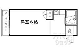 マグノリア館 2階1Kの間取り