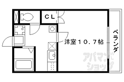 京阪本線 清水五条駅 徒歩9分の賃貸マンション 2階1Kの間取り