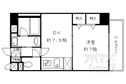 京都市営烏丸線 四条駅 徒歩11分の賃貸マンション 9階1DKの間取り