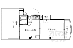 シャトレ一条 4階1DKの間取り