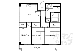 JR山陰本線 花園駅 徒歩10分の賃貸マンション 2階3LDKの間取り