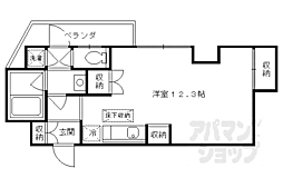 京阪本線 清水五条駅 徒歩2分の賃貸マンション 7階ワンルームの間取り