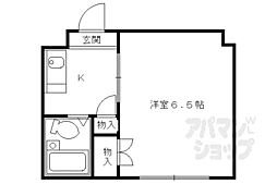 京都地下鉄東西線 太秦天神川駅 徒歩7分の賃貸マンション 1階1Kの間取り