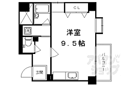 ダイアパレス西大路御池 1Kの間取図画像