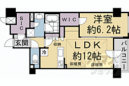 ファインレジデンス烏丸五条 1LDKの間取図画像