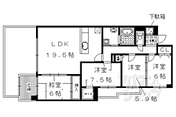 ユニーブル京都紫野 4LDKの間取図画像