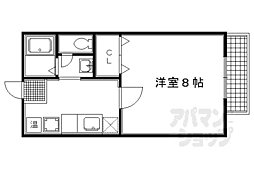 クレール北野A 1Kの間取図画像