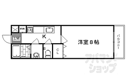 ルシール二条 1Kの間取図画像