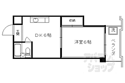 グランディール葭屋 1DKの間取図画像