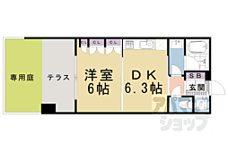 ブリリア京都五条 1DKの間取図画像