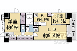 ファインレジデンス京都五条通 2LDKの間取図画像