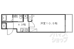 フラッティ毘沙門町 1Kの間取図画像
