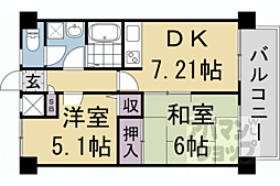 デイスターアベニュー 2DKの間取図画像