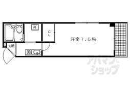 ビバ丸太町 1Kの間取図画像