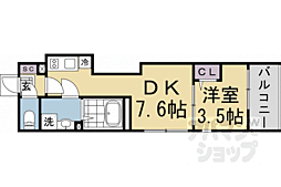 サニーコート円町 1DKの間取図画像
