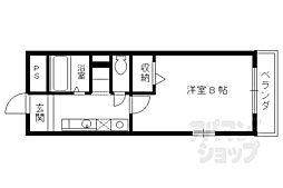 パレス卯兵衛 1Kの間取図画像
