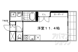 アクアプレイス京都西陣 ワンルームの間取図画像