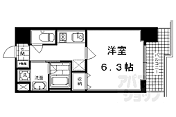 アスヴェル京都堀川高辻 1Kの間取図画像