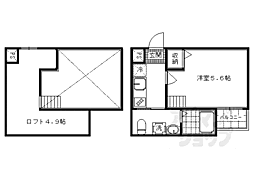 ロフティ四条大宮 1Kの間取図画像