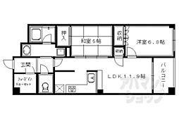 サーパスシティ西院日照町 2LDKの間取図画像