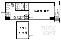 クリスタルグランツ京都高辻 1Kの間取図画像