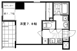 クリスタルグランツ京都御所西 1Kの間取図画像