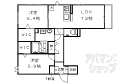シャーメゾン千本六軒町 2LDKの間取図画像