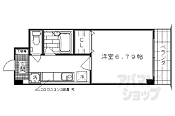 シーガル二条 1Kの間取図画像